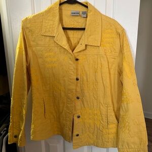 Chico's Yellow Stitched Jacket Like New Size 3